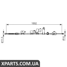 TOYOTA Трос ручного тормоза лев. Auris 07- Bosch 1987482439