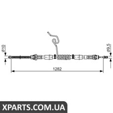 FORD Трос ручного гальма правий. Transit 2.0/2.4DI 00- Bosch 1987482462