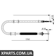 FIAT Трос ручного гальма задн. лев./прав. Doblo Van 03/01-1755/1465 Bosch 1987482599