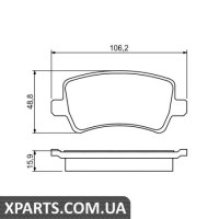 Гальмівні дискові колодки, к-кт. BOSCH 0986494248