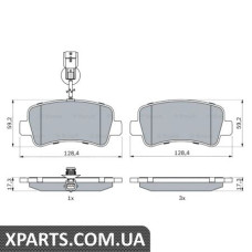 Тормозные колодки дисковые, к-кт. BOSCH 0986494500