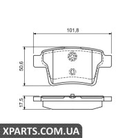 Гальмівні дискові колодки, к-кт. BOSCH 0986494076