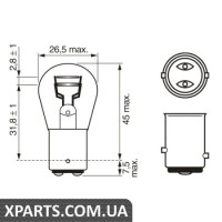 Автомобільна лампа P21/5 W 12V WV BOSCH 1987302202