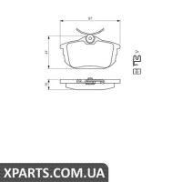 Гальмівні дискові колодки, к-кт. BOSCH 0986424427 Гальмівні дискові колодки, к-кт. BOSCH 0986424427