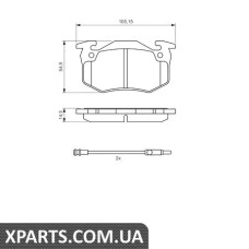 Гальмівні дискові колодки, к-кт. BOSCH 0986466346