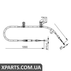 Трос, стояночная тормозная система BOSCH 1987477804