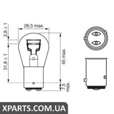 Автомобільна лампа P21/4 W 12V WV BOSCH 1987302215