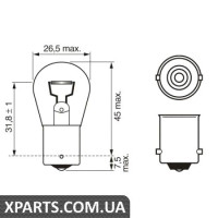Автомобільна лампа P21W dayTime WV BOSCH 1987302280