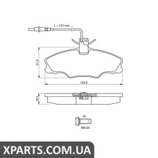 Гальмівні дискові колодки, к-кт. BOSCH 0986424227