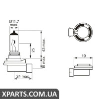 Автомобільна лампа H8 standart 12V WV BOSCH 1987302081
