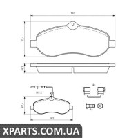 Гальмівні дискові колодки, к-кт. BOSCH 0986494163 Гальмівні дискові колодки, к-кт. BOSCH 0986494163