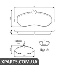 Тормозные колодки дисковые, к-кт.  BOSCH 0986494163