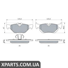 Гальмівні дискові колодки, к-кт. BOSCH 0986494272