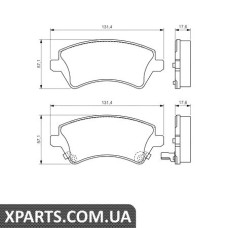 Гальмівні дискові колодки, к-кт. BOSCH 0986424735