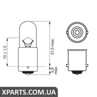 Автомобільна лампа T4W 12V WV BOSCH 1987302207