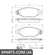 Тормозные колодки дисковые, к-кт. BOSCH 0986424455