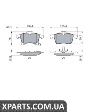 Тормозные колодки дисковые, к-кт. BOSCH 0986424707