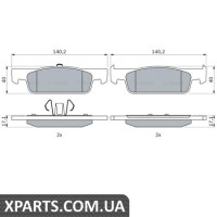 Гальмівні дискові колодки, к-кт. BOSCH 0986494661