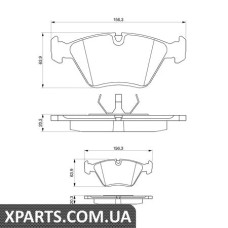 Гальмівні дискові колодки, к-кт. BOSCH 0986490640