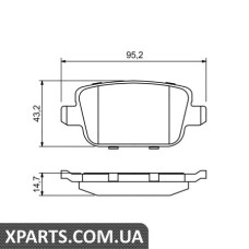 Тормозные колодки дисковые, к-кт. BOSCH 0986494247