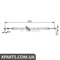 Трос, стоянкова гальмівна система BOSCH 1987482028