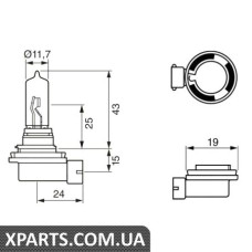 Автомобильная лампа н9 standart 12V WV BOSCH 1987302082