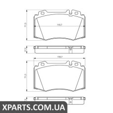 Тормозные колодки дисковые, к-кт. BOSCH 0986494576