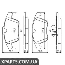 Гальмівні дискові колодки, к-кт. BOSCH 0986494246