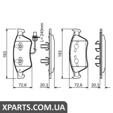 Гальмівні дискові колодки, к-кт. BOSCH 0986494200