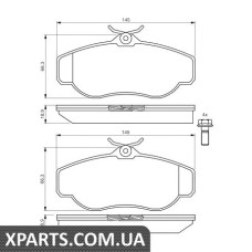 Гальмівні дискові колодки, к-кт. BOSCH 0986424565