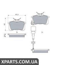 Гальмівні дискові колодки, к-кт. BOSCH 0986424813