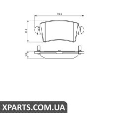 Гальмівні дискові колодки, к-кт. BOSCH 0986494043