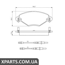 Гальмівні дискові колодки, к-кт. BOSCH 0986424582