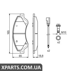 Гальмівні дискові колодки, к-кт. BOSCH 0986494236