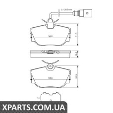 Гальмівні дискові колодки, к-кт. BOSCH 0986494051