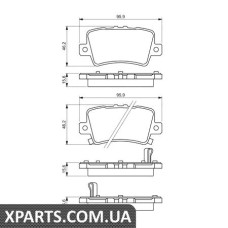 Гальмівні дискові колодки, к-кт. BOSCH 0986494249