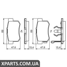 Гальмівні дискові колодки, к-кт. BOSCH 0986494233