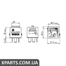 Реле, рабочий ток; Реле BOSCH 0332019456