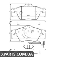 Гальмівні дискові колодки, к-кт. BOSCH 0986494050