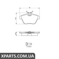 Гальмівні дискові колодки, к-кт. BOSCH 0986494020