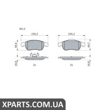 Тормозные колодки дисковые, к-кт. BOSCH 0986494441