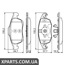 Гальмівні дискові колодки, к-кт. BOSCH 0986494235