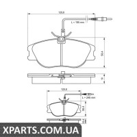 Гальмівні дискові колодки, к-кт. BOSCH 0986424033
