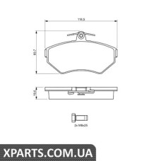 Гальмівні дискові колодки, к-кт. BOSCH 0986494021