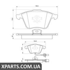 Тормозные колодки дисковые, к-кт. BOSCH 0986494104