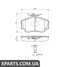 Тормозные колодки дисковые, к-кт. BOSCH 0986460977