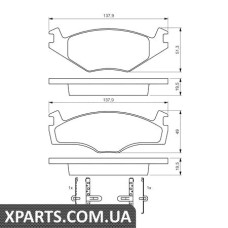 Тормозные колодки дисковые, к-кт. BOSCH 0986468873