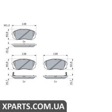 Гальмівні дискові колодки, к-кт. BOSCH 0986494422