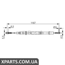 Трос, стояночная тормозная система BOSCH 1987477199