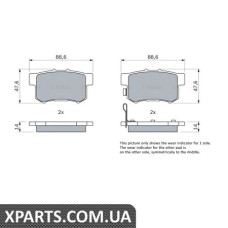 Гальмівні дискові колодки, к-кт. BOSCH 0986461006